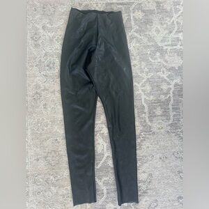 Commando Control Top Faux Leather Black Leggings Size Small